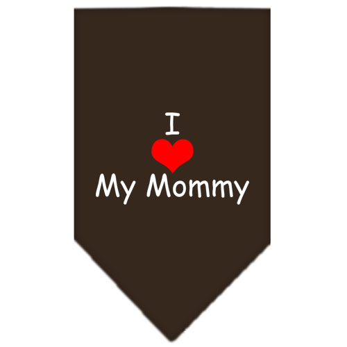 I Heart My Mommy Screen Print Bandana Cocoa Small